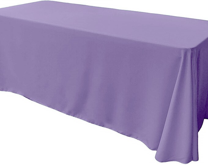 Lavender - Rectangular Polyester Poplin Tablecloth Floor Length / Party supply