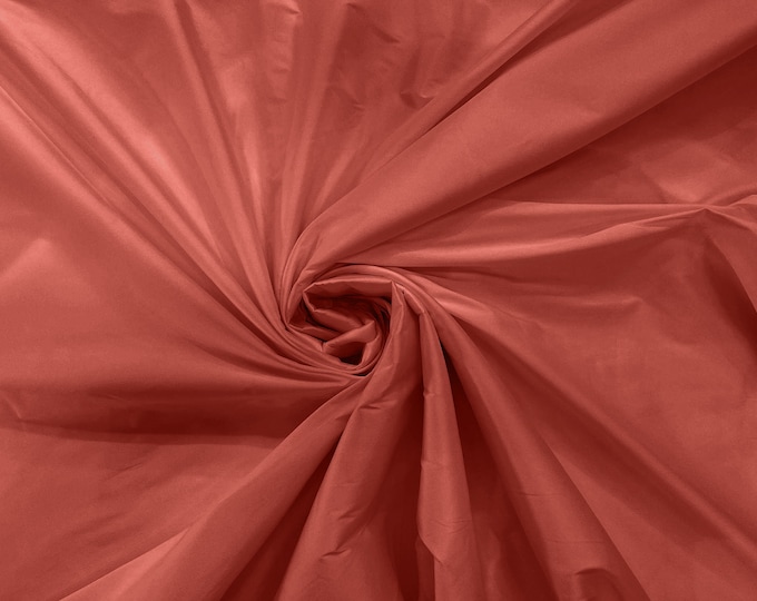 Salmon 100% Polyester Imitation Silk Taffeta Fabric 55" Wide/Costume/Dress/Cosplay/Wedding.