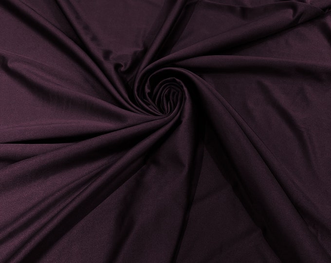 Eggplant Shiny Milliskin Nylon Spandex Fabric 4 Way Stretch 58" Wide Sold by The Yard