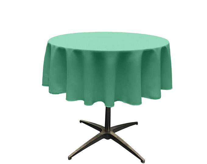 Jade - Solid Round Polyester Poplin Tablecloth Seamless.