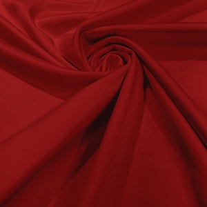 Red Matte Stretch Lamour Satin Fabric 58" Wide/Sold By The Yard. New Colors