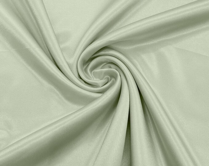 Sage Green Crepe Back Satin Fabric 58" Wide| Bridal| Prom| Nightgown| Wedding.