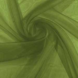 Bamboo Green 58/60&quot; Wide 100% Polyester Soft Light Weight, Sheer, See Through Crystal Organza Fabric/Cosplay Costumes, Skirts.