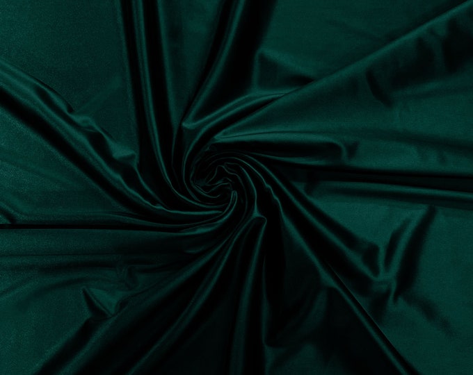 Dark Hunter Green Heavy Shiny Satin Stretch Spandex Fabric/58 Inches Wide/Prom/Wedding/Cosplays.