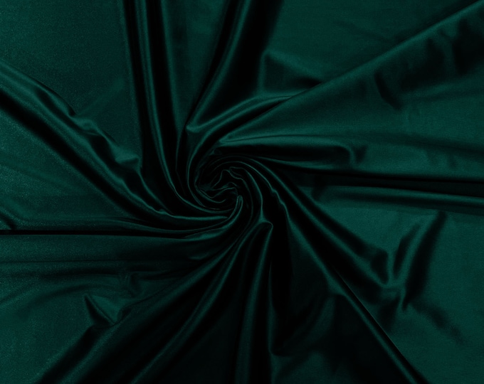 Dark Hunter Green Heavy Shiny Satin Stretch Spandex Fabric/58 Inches Wide/Prom/Wedding/Cosplays.