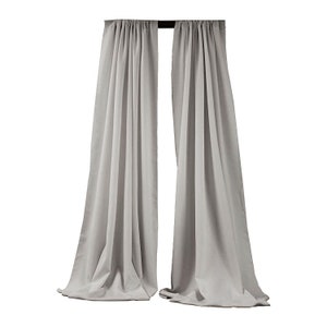 Silver 2 Panels Backdrop Drape, All Sizes Available in Polyester Poplin, Party Supplies Curtains.