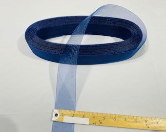 Navy Blue Crinoline horsehair braid trim 2 inch -sold by the yard.