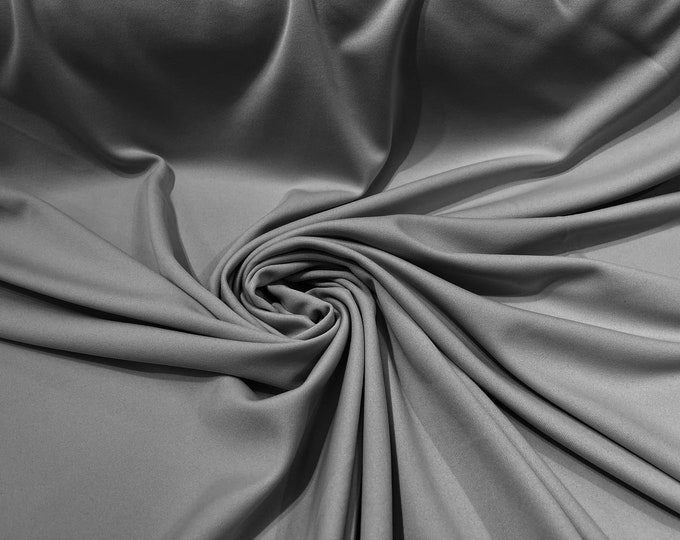 Grey 59/60" Wide 100% Polyester Wrinkle Free Stretch Double Knit Scuba Fabric/cosplay/costumes.