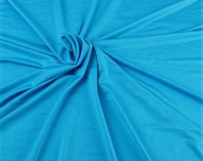 Turquoise Shiny Milliskin Nylon Spandex Fabric 4 Way Stretch 58" Wide Sold by The Yard