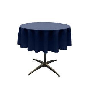Marineblau - Feste Runde Polyester Popeline Tischdecke Nahtlos.