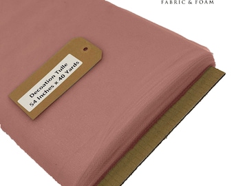 Rose Gold 54" Wide by 40 Yards Long (120 Feet) Polyester Tulle Fabric Bolt, for Wedding and Decoration.