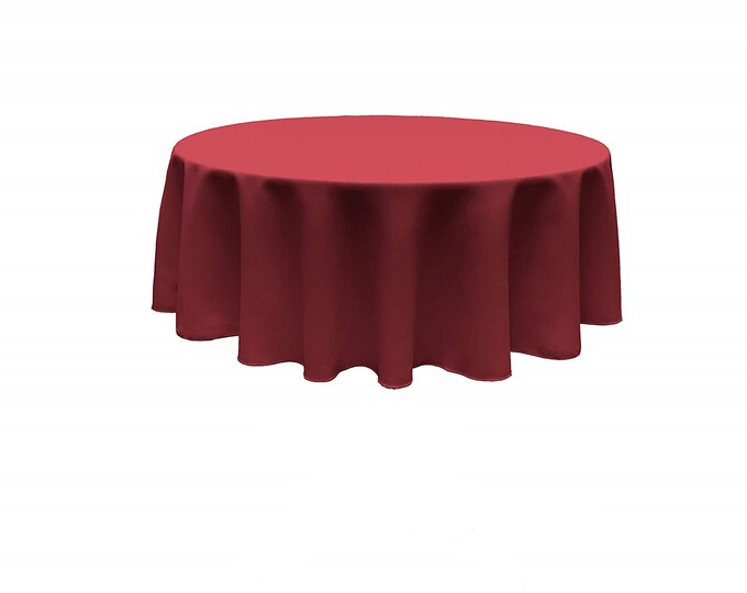 Cranberry - Solid Round Polyester Poplin Tablecloth Seamless.