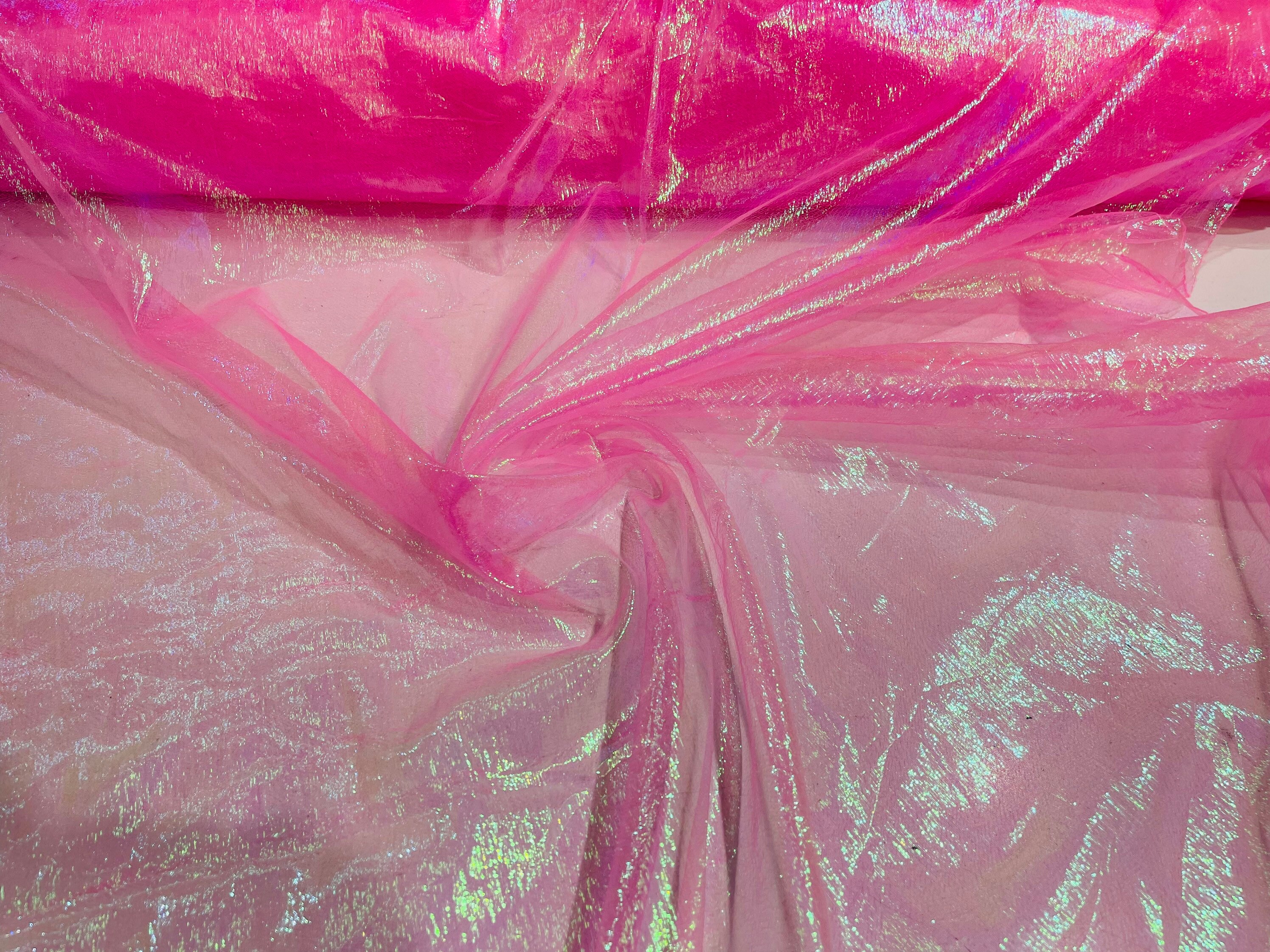 Crushed Sheer Organza - Iridescent Pink - 45 Organza Fabric for Fashi