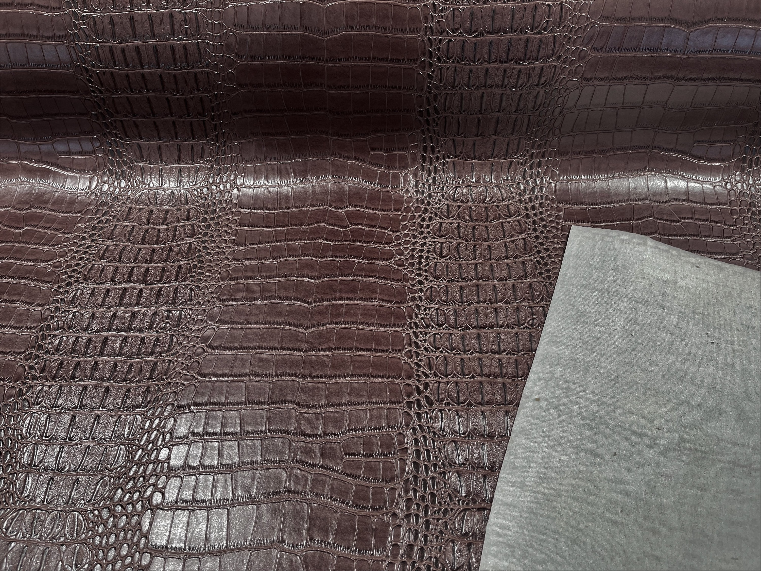 Faux Crocodile Vinyl Leather Upholstery Fabric By The Yard