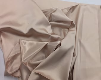 Champagne 58 inch 2 way stretch charmeuse satin-super soft silky satin-wedding-bridal-prom-nightgown-dresses-fashion-sold by the yard.