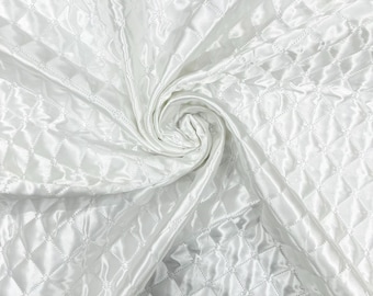 Quilted Satin Fabric | Diamond Pattern, 58" Wide