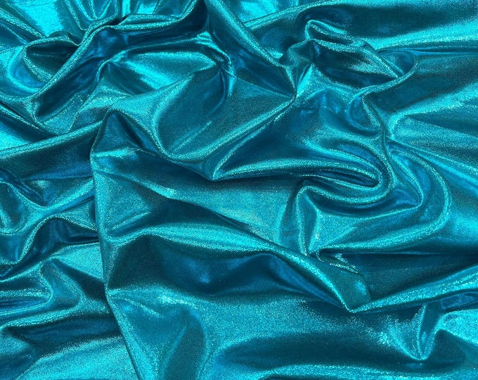 Teal Foggy Foil All Over Foil Metallic Nylon Spandex 4 Way Stretch/58" Wide