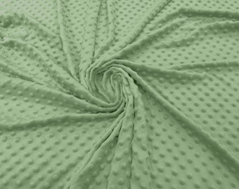 Asparagus 58" Wide 100%  Polyester Minky Dimple Dot Soft Cuddle Fabric SEW Craft Sold by The Yard.