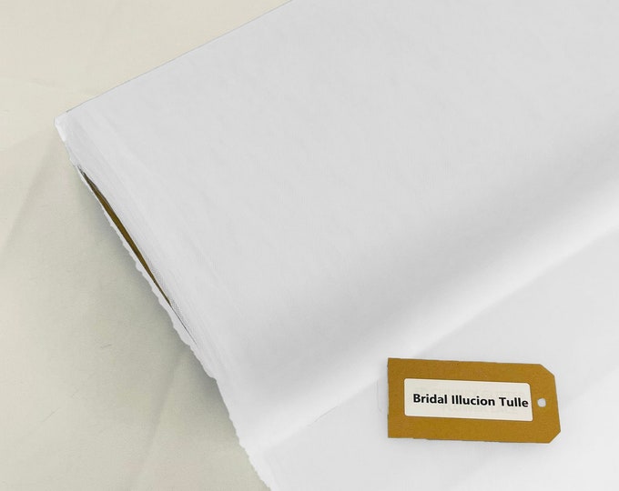 White 108" Wide by 50 Yards Long Polyester Decorative Premium Tulle Fabric Bolt.