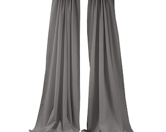 Grey 2 Panels Backdrop Drape, All Sizes Available in Polyester Poplin, Party Supplies Curtains.