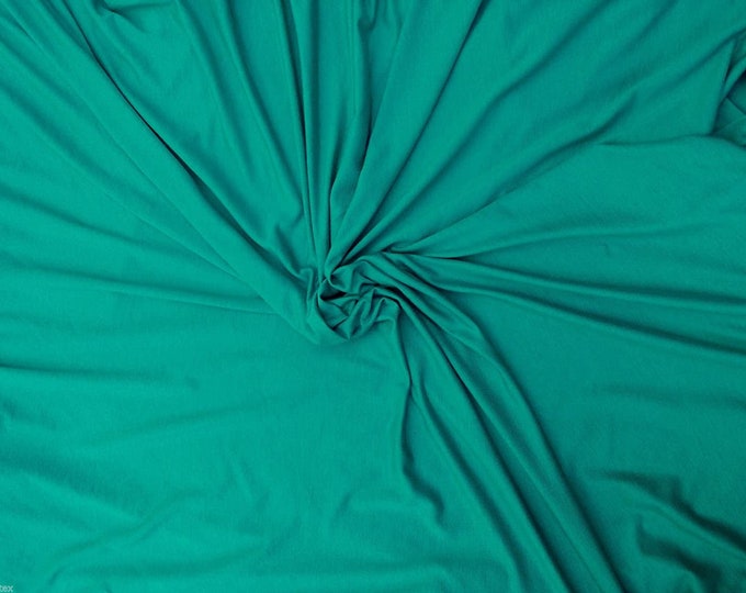 Jade 58/60" Wide  Cotton Jersey Spandex Knit Blend 95% Cotton 5 percent Spandex/Stretch Fabric/Costume