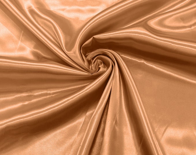 Tangier Orange Shiny Charmeuse Satin Fabric for Wedding Dress/Crafts Costumes/58” Wide /Silky Satin