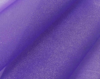 Purple 58/60" Wide 100% Polyester Soft Light Weight, Sheer, See Through Crystal Organza Fabric Sold By The Yard.
