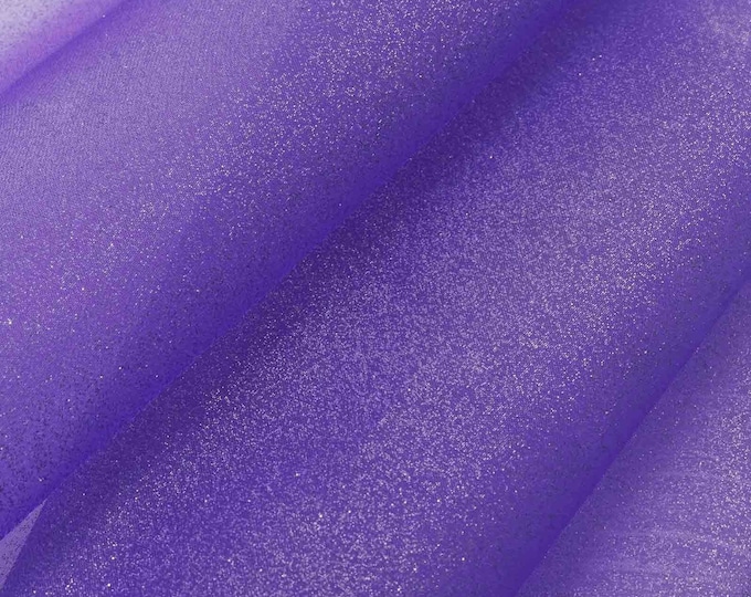 Purple 58/60" Wide 100% Polyester Soft Light Weight, Sheer, See Through Crystal Organza Fabric Sold By The Yard.