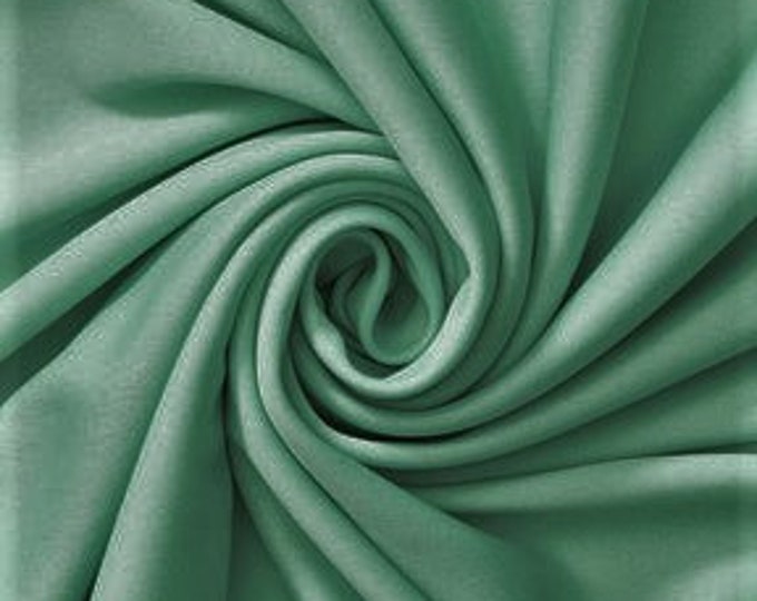 Sage Polyester Knit Interlock Mechanical Stretch Fabric 58"/60"/Draping Tent Fabric. Sold By The Yard.