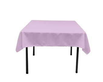 New Creations Fabric & Foam Inc, 68" by 68" Square SEAMLESS Polyester Poplin Tablecloth, Lilac