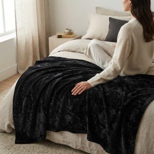 Black Solid Minky Fabric, 100% Polyester 58" Wide| Stuff Animals| Blankets