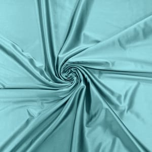 Milky Blue - Luxury Shiny Satin Stretch Spandex Fabric / Prom / Wedding / Cosplays.