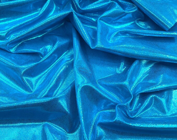 Turquoise Foggy Foil All Over Foil Metallic Nylon Spandex 4 Way Stretch/58" Wide