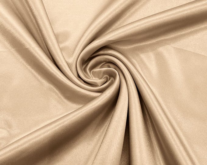 Champagne Crepe Back Satin Fabric 58" Wide| Bridal| Prom| Nightgown| Wedding.