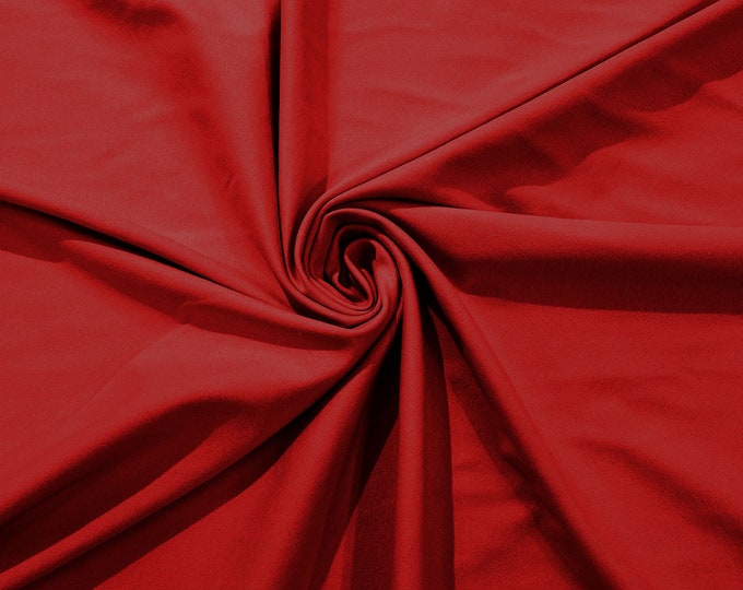 Red Stretch Ponte De Roma 320 GSM Knit Poly Rayon Fabric by the Yard.