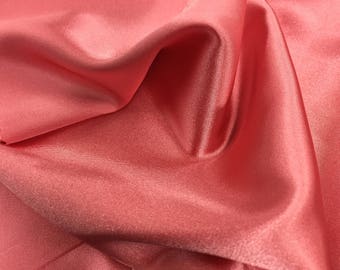 Coral 58 inch 2 way stretch charmeuse satin-super soft silky satin-bridal-wedding-prom-nightgown-dresses-fashion-apparel-sold by the yard.