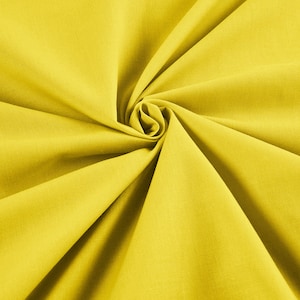 Yellow - 58-59&quot; Wide Premium Light Weight Poly Cotton Blend Broadcloth Fabric Sold By The Yard.