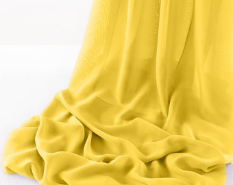 Yellow 5 Yards Chelsea Wool Dobby Chiffon Fabric/58" Wide Sheer Fabric/Solid Color Draping Fabric for Wedding Party Easter Backdrop.