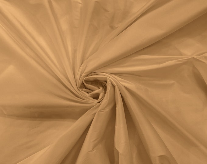 Camel 100% Polyester Imitation Silk Taffeta Fabric 55" Wide/Costume/Dress/Cosplay/Wedding.