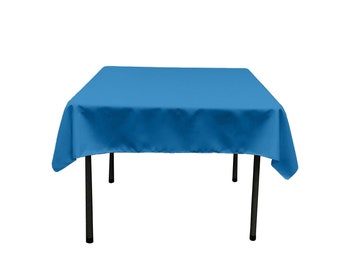 Chinese Aqua Square Polyester Poplin Table Overlay - Diamond. Choose Size Below