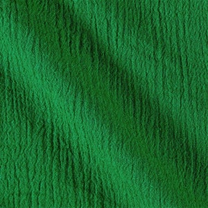 Kelly Green Cotton Gauze Fabric 100% Cotton 48/50&quot; inches Wide Crinkled Lightweight Sold by The Yard.