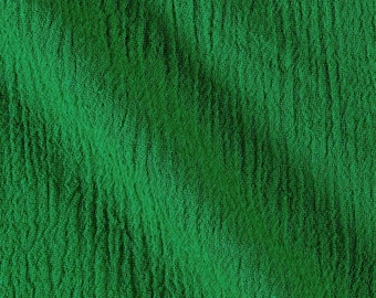Kelly Green Cotton Gauze Fabric 100% Cotton 48/50" inches Wide Crinkled Lightweight Sold by The Yard.