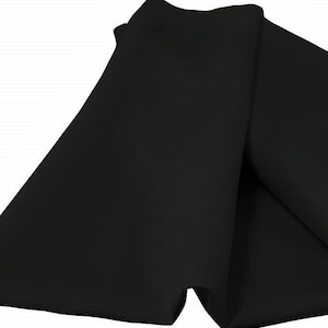 Black 60&quot; Wide 100% Polyester Spun Poplin Fabric Sold By The Yard.