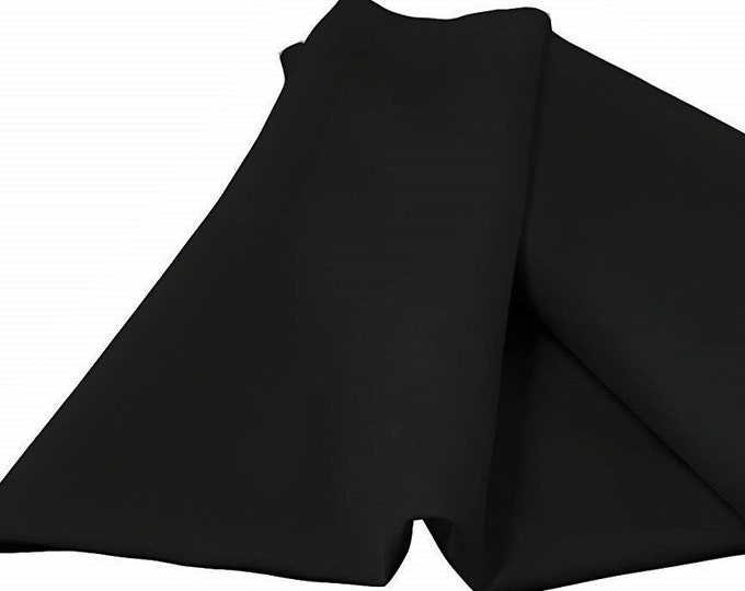 Black 60" Wide 100% Polyester Spun Poplin Fabric Sold By The Yard.