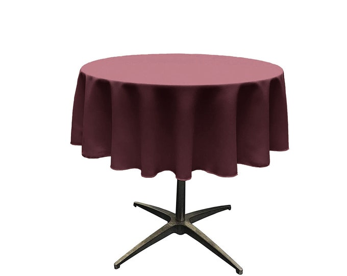 Mauve - Solid Round Polyester Poplin Tablecloth Seamless.
