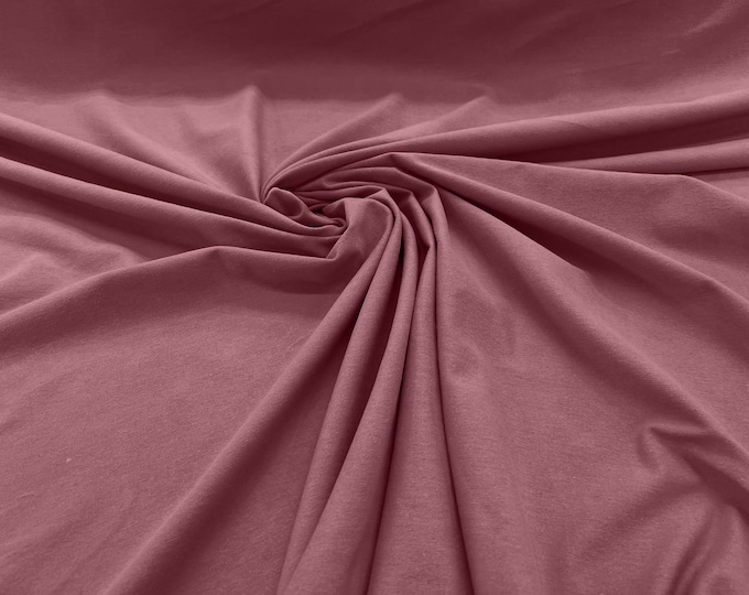 Dusty Rose 58/60" Wide  Cotton Jersey Spandex Knit Blend 95% Cotton 5 percent Spandex/Stretch Fabric/Costume