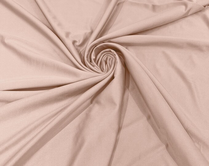 Blush Pink Shiny Milliskin Nylon Spandex Fabric 4 Way Stretch 58" Wide Sold by The Yard