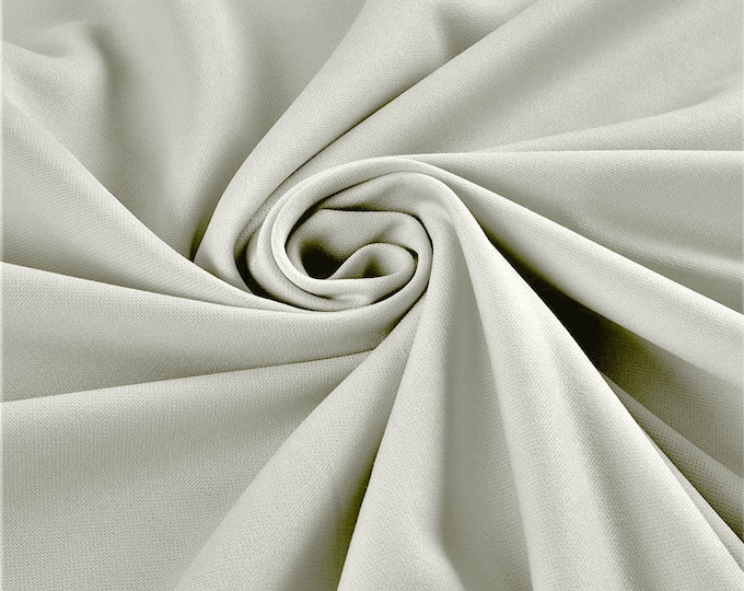 Ivory 59/60" Wide 100% Polyester Wrinkle Free Stretch Double Knit Scuba Fabric Sold By The Yard.