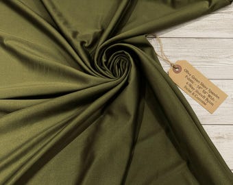 Olive Green Nylon Spandex Fabric, 58" Wide with 4-Way Stretch for Swimwear & Costumes