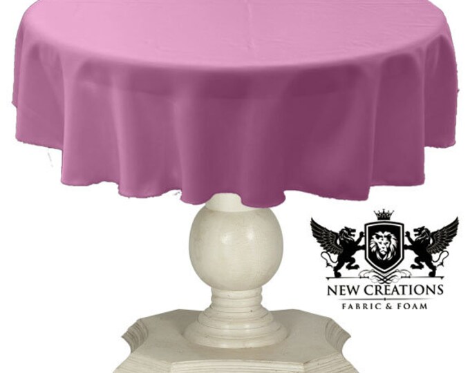 Violet Tablecloth Solid Dull Bridal Satin Overlay for Small Coffee Table Seamless.